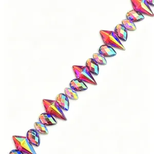 Red AB Rhinestone Trim Hot Fix